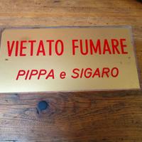 VIETATO FUMARE 1970 TARGA TABELLA ORIGINALE EPOCA
