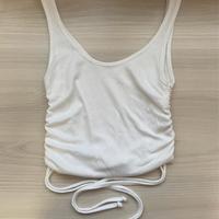 Top/canottiera bianca arricciata