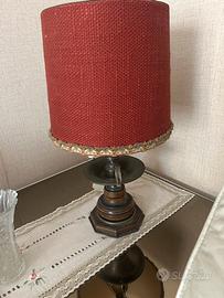 Lampada in legno e ottone