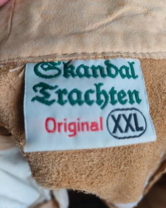 Pantaloni in pelle originali bavaresi con bretelle