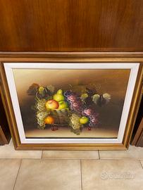 Quadro con frutta, cornice in legno nuovo