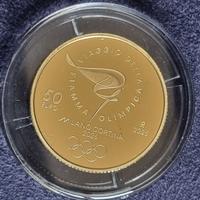 Moneta oro 50 € Olimpiadi 2026– Viaggio d. Fiamma