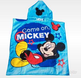 Accappatoio poncho  microfibra bambini Mickey Mous