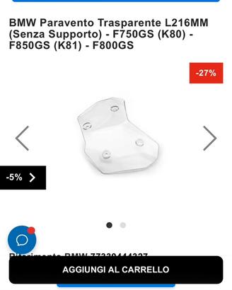 NUOVO Cupolino/ parabrezza basso BMW F750 gs ecc