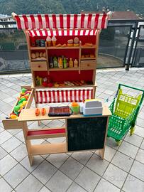 Gioco mercato con carrello e cassa