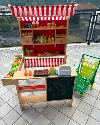 Gioco mercato con carrello e cassa
