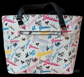 Borsa Tote Guess Bianca Stampa Logo 