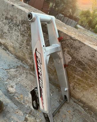 Forcellone Fantic 50,perno ruota e guida catena