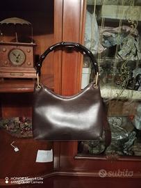 borsa a mano Gucci bamboo marrone