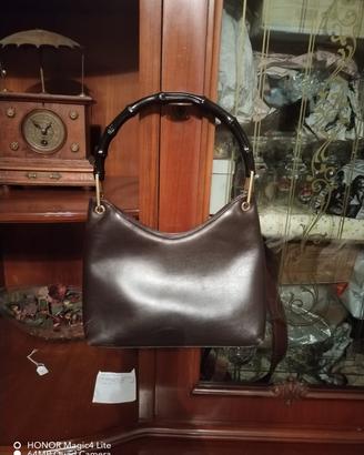 borsa a mano Gucci bamboo marrone