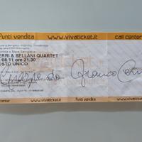 FRANCO CERRI -Biglietto concerto autografato- 2011