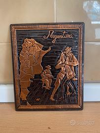 Quadro Rilievo Rame Argentina Tango Vintage 20x25