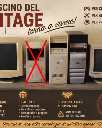 Lotto PC vintage + monitor CRT retro