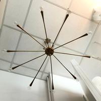 Lampadario in Ottone 15 luci anni '50