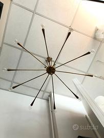 Lampadario in Ottone 15 luci anni '50