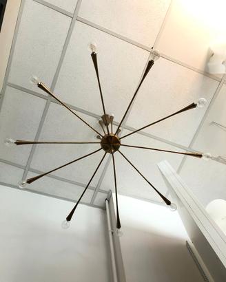 Lampadario in Ottone 15 luci anni '50