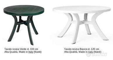 Tavolo in resina / plastica rotondo 100 e 120cm