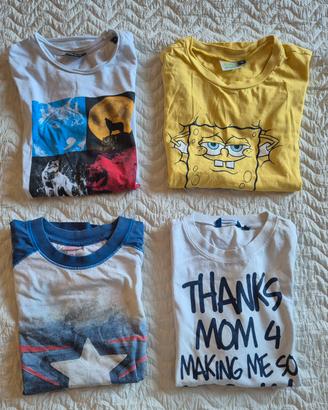 4 T-shirt taglia 10 anni 
