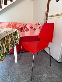 4 Sedie rosse come nuove