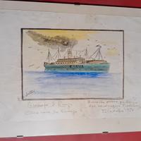 Piroscafo Santa Cruz nave  emigrazione cornice