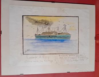 Piroscafo Santa Cruz nave  emigrazione cornice