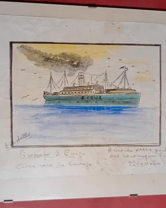 Piroscafo Santa Cruz nave  emigrazione cornice
