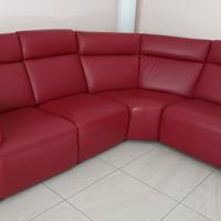 Divano in pelle bordeaux Divani&Divani