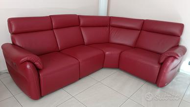 Divano in pelle bordeaux Divani&Divani