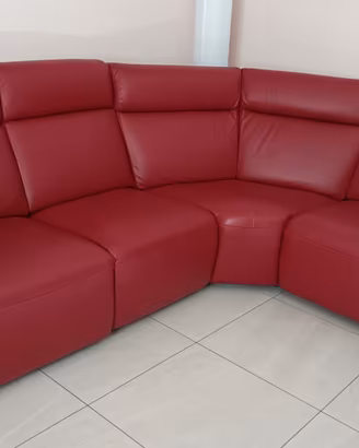 Divano in pelle bordeaux Divani&Divani