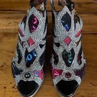 Sandali donna multicolor vera pelle n 38