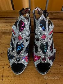 Sandali donna multicolor vera pelle n 38