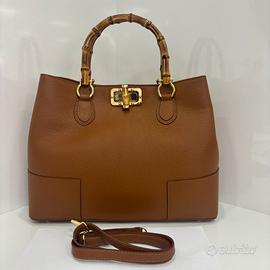 Borsa in vera pelle- manici Bamboo