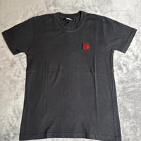 T-shirt DSQUARED nera con logo foglia rossa, sizeM