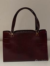 Borsa di lucertola marrone vintage