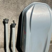 Box da tetto per auto compreso di barre