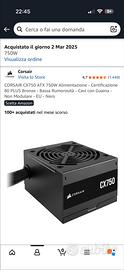 Alimentatore CORSAIR CX750 ATX 750W