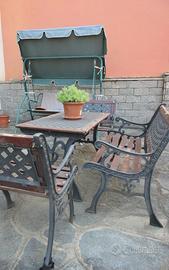 ARREDO GIARDINO -TAVOLINO SEDIE PANCA DONDOLO
