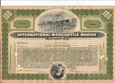 100 azioni titoli international mercantle marine c