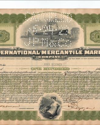 100 azioni titoli international mercantle marine c