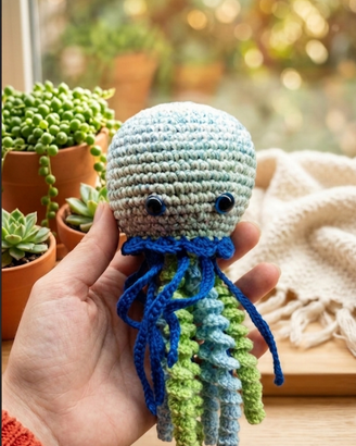 Medusa Jelly fish Amigurumi Fatta a Mano