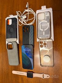 Iphone 15 pro bianco 256gb + apple watch 3 + cover