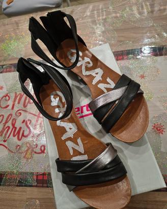 Sandali neri e argento n.38