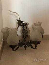 Lampadario piu lampade da comodino anni '40