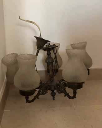 Lampadario piu lampade da comodino anni '40