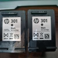 2 CARTUCCE HP 301  ORIGINALI  NERO VUOTE