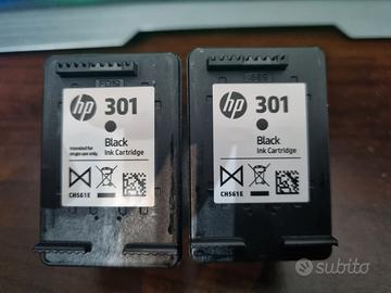 2 CARTUCCE HP 301  ORIGINALI  NERO VUOTE