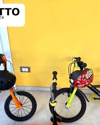 Due bici bimbo 14” e 16” Btwin + 2 caschi