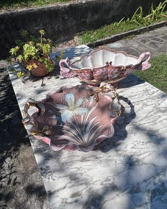 Set Centrotavola e Vassoio  in Ceramica Vintage