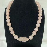 Collana particolare in Quarzo Rosa diametro 14 mm