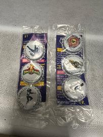 6 Tappi Yoga Power Rangers originale anni 90 nuovi